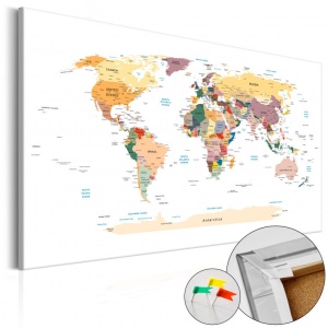 Parafa kép World Map [Cork Map], 60x40 cm