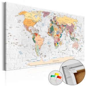 Parafa kép World's Walls [Cork Map], 120x80 cm