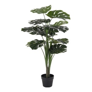 Planta artificiala decorativa Monstera Deliciosa Monstera, Verde, 50x50x90 cm - Img 4