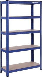 Polc 5 szintes, Songmics, 30 x 75 x 150 cm, kék, GLR30Q - Img 2