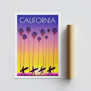 Poszter A4, California, többszínű, 21x29,7 cm - Img 3