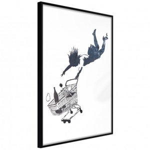 Poszter fekete kerettel, ""Banksy: Shop Until You Drop"", 40x60 cm