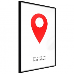Poszter fekete kerettel, ""The Best Location"", 30x45 cm
