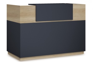 Recepciós pult, Lotus, tölgy - sötétszürke, 180x70x110cm