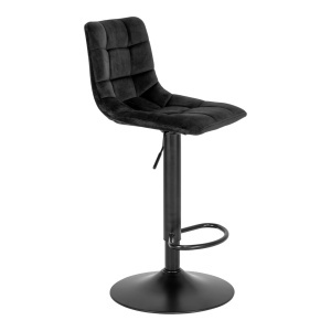 Scaun de bar tapitat Middelfart, Negru, 45x43x88/108 cm