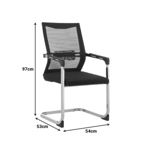 Scaun de birou Chromatic, Negru, 53x54x97 cm - Img 7