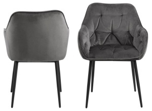 Scaun dining Brooke V2, Gri, 83x58x55 cm - Img 7