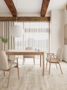 Scaun dining Calvin, Bej, 88x55x60 cm - Img 2