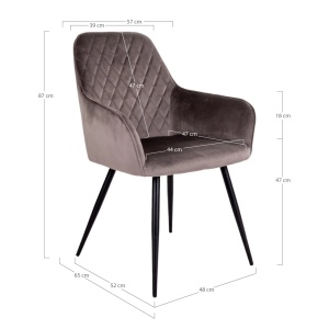 Scaun dining Harbo, Maro deschis, 65x57x87 cm - Img 3