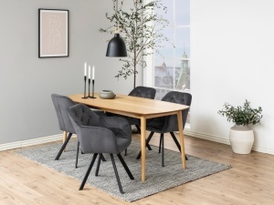Scaun dining Lola, Gri, 81.5x57.5x61.5 cm