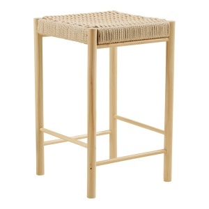 Scaun inalt pentru insula de bucatarie Abano, Natural, 42x42x66.5 cm - Img 5