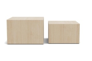 Set 2 piese Masute de cafea Dice, Travertin, 40x58x58 cm - Img 6
