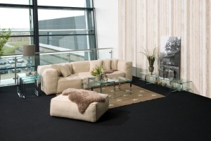 Set 2 piese Masute de cafea Katrine, Transparent, 45x115x69 cm