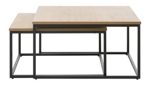 Set 2 piese Mese CESURA, Nuc, 68-75x40x68-75 cm