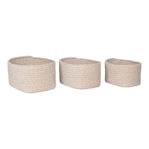 Set 3 piese Cosuri decorative Cadima, Bej, 23x18x13 cm - Img 5
