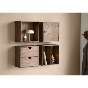 Set 4 piese Rafturi de perete Townsville, Maro inchis, 18x30x30 cm - Img 2