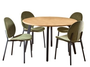 Set 5 piese Masa dining si Scaune Cadiz V7, Natural, 75x120x120 cm - Img 2