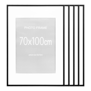 Set 5 piese Rame foto Marbella, Negru, 100x70x1.8 cm
