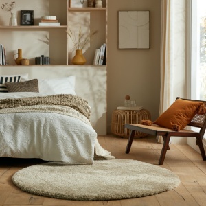 Szőnyeg kerek, Feather Soft, Flair Rugs, natúr, 133X133 cm