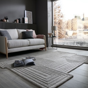 Szőnyeg Zen Rectangles, Flair Rugs, sötét natúr, 160x230 cm