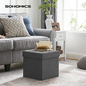 Tárolós puff Songmics, szürke, 38x38x38 cm