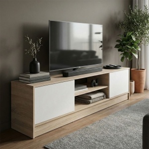 TV-szekrény, Sasa, fehér, 35x150x41.5 cm