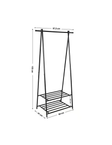 Vállfaállvány, Songmics, HSR05B, fém, fekete, 41x87x155 cm - Img 4