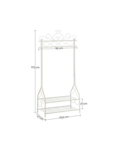 Vállfaállvány, Songmics, HSR07W, krémszín, 92x41x173 cm - Img 6