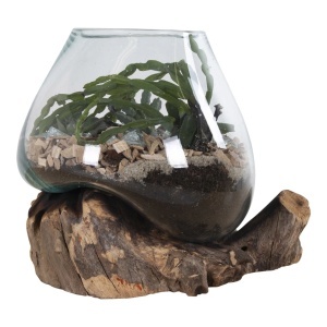 Vaza sculptata decorativa Waterdrop, Natural, 20x18x20 cm - Img 2