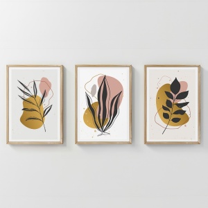 3 darabos keretes kép szett, Kereby, többszínű, 33x1.5x48 cm