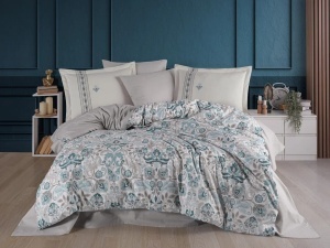 Ágyneműhuzat Anabel Turquoise, pamut poplin