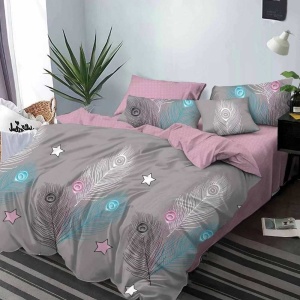 Ágyneműhuzat-garnitúra, Pink Feather, 6 részes, finom pamut (flanel)