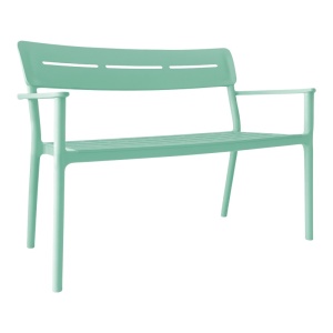 Banca pentru doua persoane Cadrin, Verde menta, 60x117x83 cm - Img 1