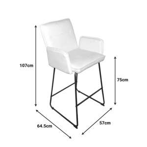 Bárszék, Essential, fehér, 57x64.5x107 cm - Img 2