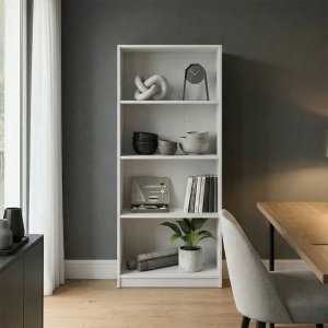 Biblioteca, Kendy, Alb, 30x60x167 cm