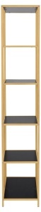 Biblioteca Seaford, Negru, 185x77x35 cm - Img 4