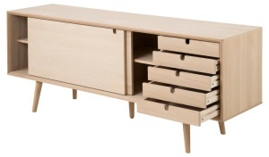 Bufet Century, Stejar deschis, 71x180x45 cm - Img 7