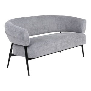 Canapea 2 locuri Luvina, Negru, 71x145x73 cm - Img 2