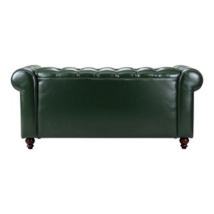 Canapea cu 2 locuri, stil chesterfield, Chesterfield, Pako, Verde inchis 160x67x84 cm - Img 3