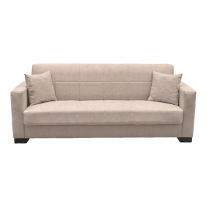 Canapea extensibila 3 locuri cu spatiu de depozitare Vox, Bej, 75x180x85 cm - Img 5