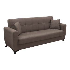 Canapea extensibila cu spatiu de depozitare Modesto, Maro, 215x75x85 cm - Img 2