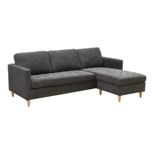 Canapea Firenze, Gri inchis, 151x83x219x80 cm - Img 4