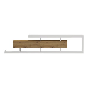 Comoda TV, Arbero, Alb, 198x40x45 cm - Img 4