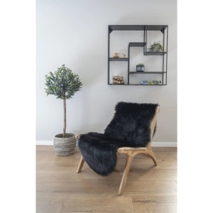 Covor Artificial blana de miel, Negru, 180x60x6.5 cm