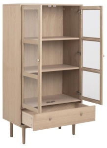 Dulap cu vitrina Aston, Alb, 144.8x80x40 cm - Img 5