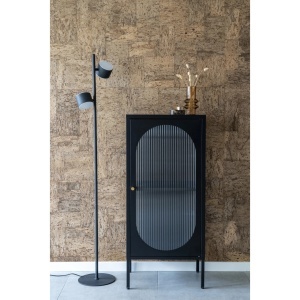Dulap vitrina Adelaide, Negru, 35x50x110 cm - Img 3