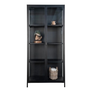 Dulap vitrina Brisbane, Negru, 35x80x175 cm - Img 3