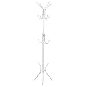 Fa formájú ruhafogas Piero, fém, fehér, D44x181cm