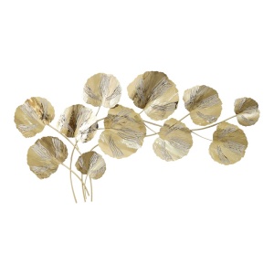 Fali dekoráció, fémből, Fleur, Pako World, arany, 131x68.5x6 cm - Img 1