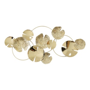 Fali dekoráció, fémből, Lacy metal, Pako World, arany, 118x57x5 cm
